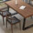 Nordic style iron and solid wood dining table set-106687015