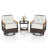 3 PCS Outdoor Swivel Chair Set with 2-Tier Tempered Glass Side Table Cushions-2119465975