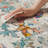 Soft Washable Distressed Vintage Floral Oriental Area Rug in Jewel Tone -1110393039-1121614883