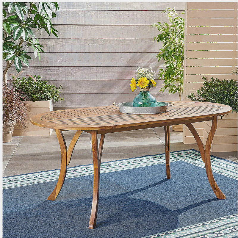 Acacia Wood 70" Dining Table, Teak