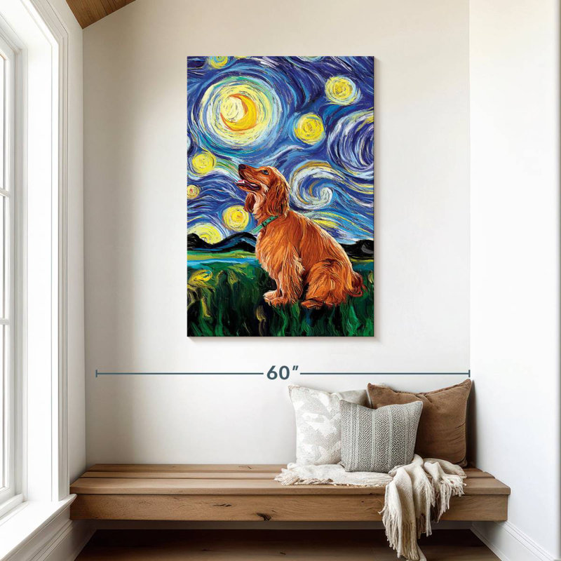 Cocker Spaniel Starry Night, 45" H x 30" W