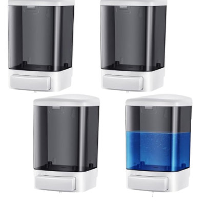 Wall Mounted Soap Dispenser Set 4 Pack 1000ml Black