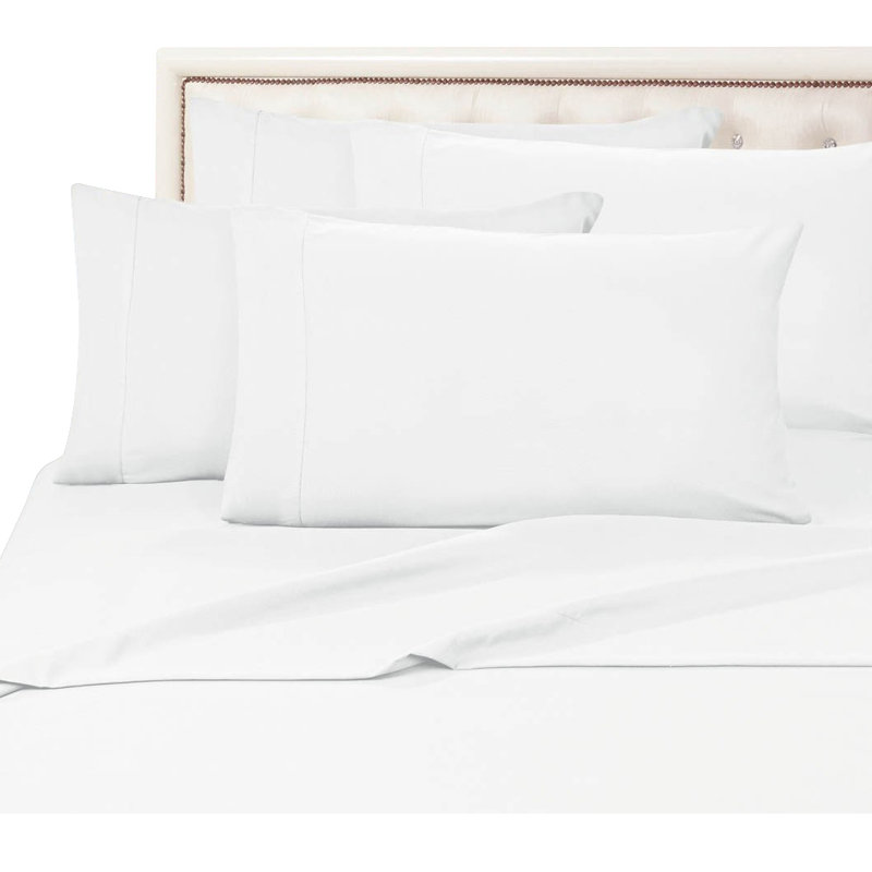  1500 Thread Count Microfiber Sheet Set, White, Queen