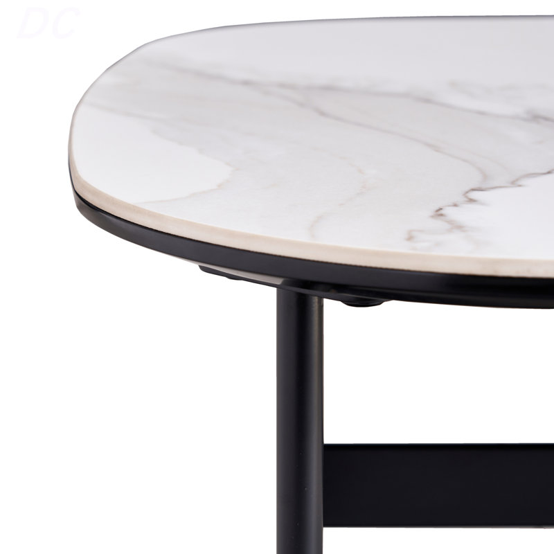 Petite table basse pour le salon, table basse en céramique à poutre de pierre moderne, table basse carrée facile à assembler, table