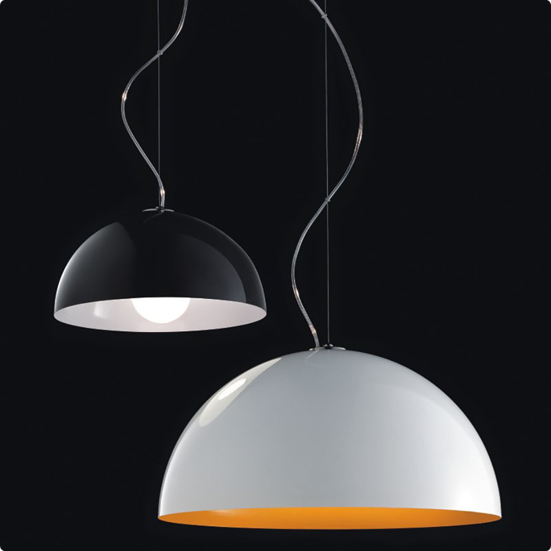 Anke 1-Light Single Dome Pendant, White, 19.5" Diameter/100W Incandescent