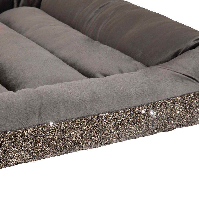 Lit pour animal de compagnie Sparkles Home | Velours intérieur | Grandes tailles, Gris anthracite, Grand (41 à 70 lb)
