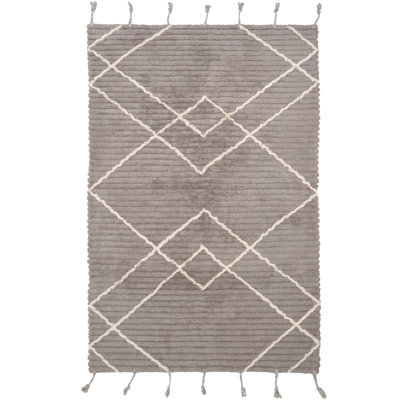 Coffin Hand Tufted Cotton Brown/Beige Rug
