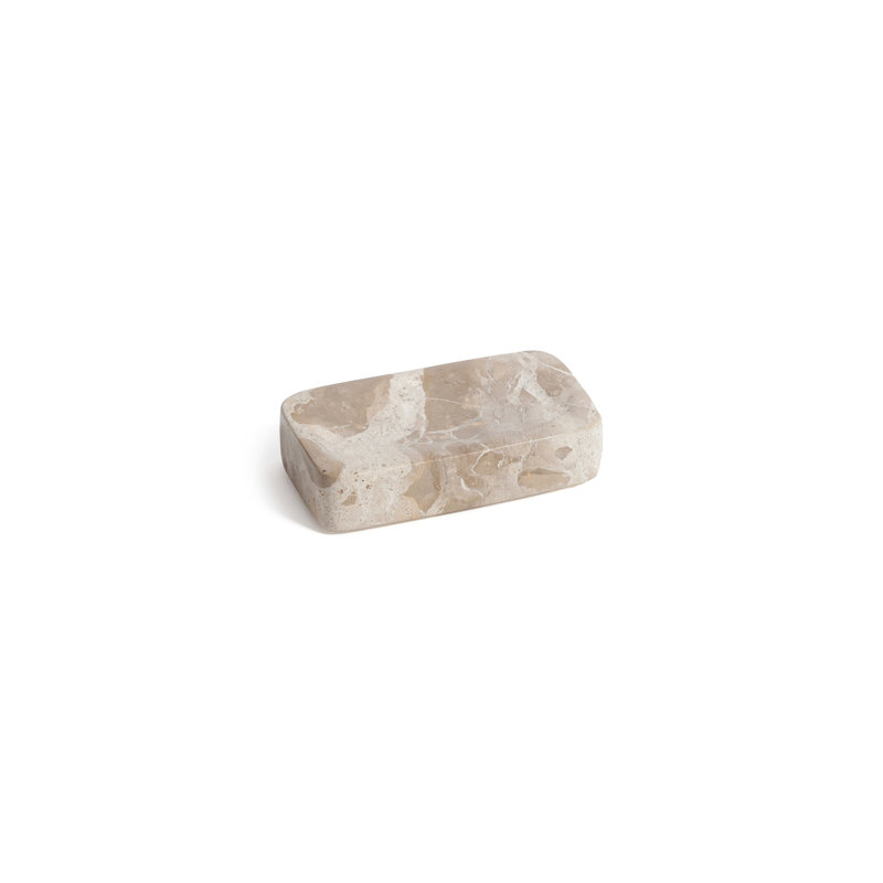 Marble Bathroom Soap Dish Holder, Beige Crema Fossil
