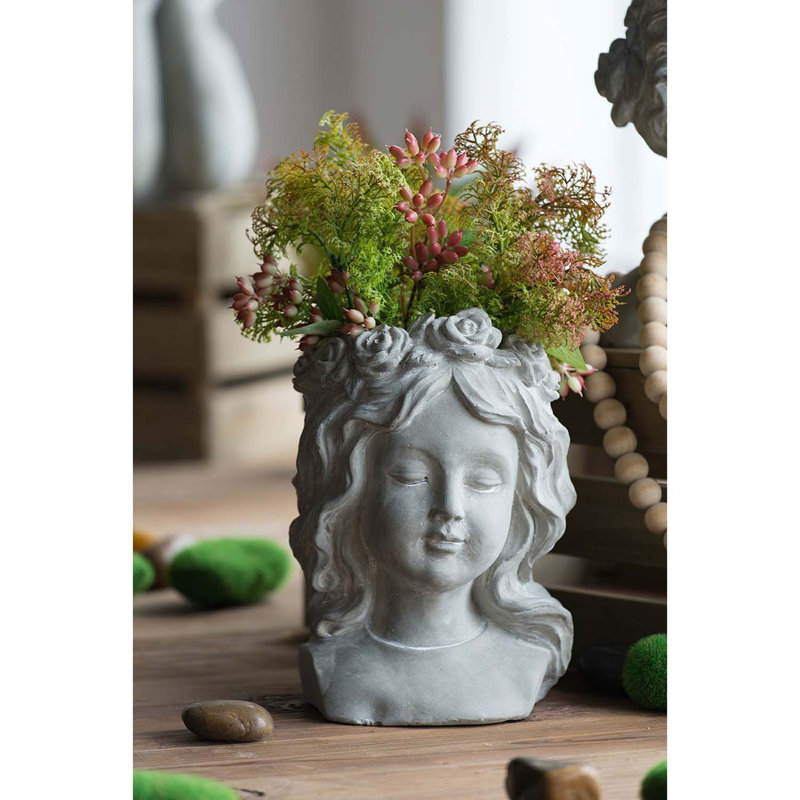 Pot de fleurs statue en ciment Feazell