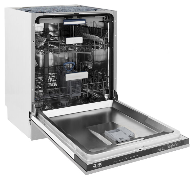 ZLINE 24 in. Tallac Series 3rd Rack Tall Tub Dishwasher, 51dBa, Satin Stainless Steel