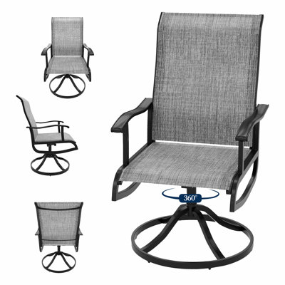 Ensemble de chaises berçantes pivotantes 360 ° 