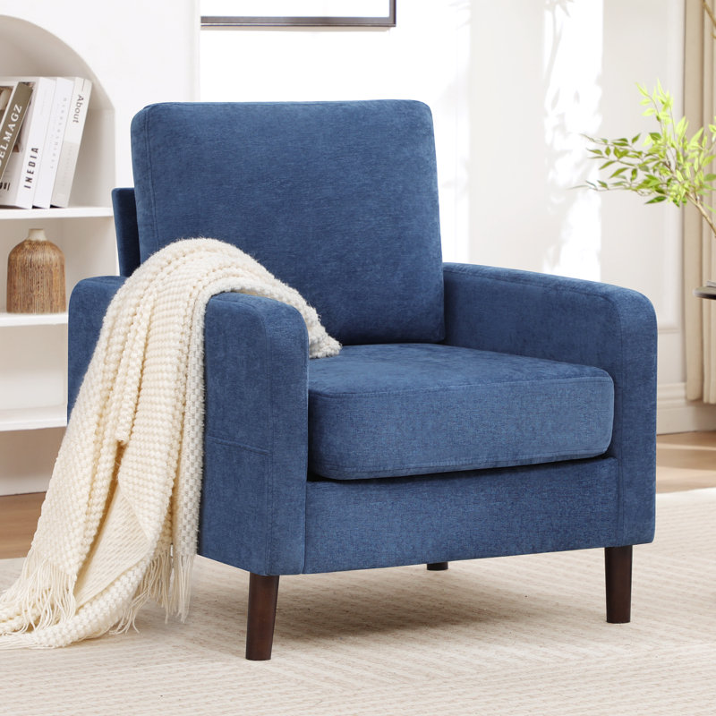 Upholstered Swivel Armchair, BLUE