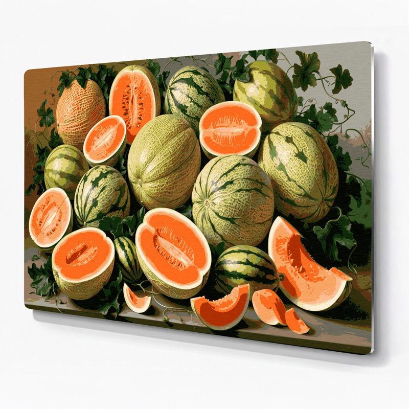 «Fruit Charentais Melon», art mural en métal, H 11 po x l 14 po