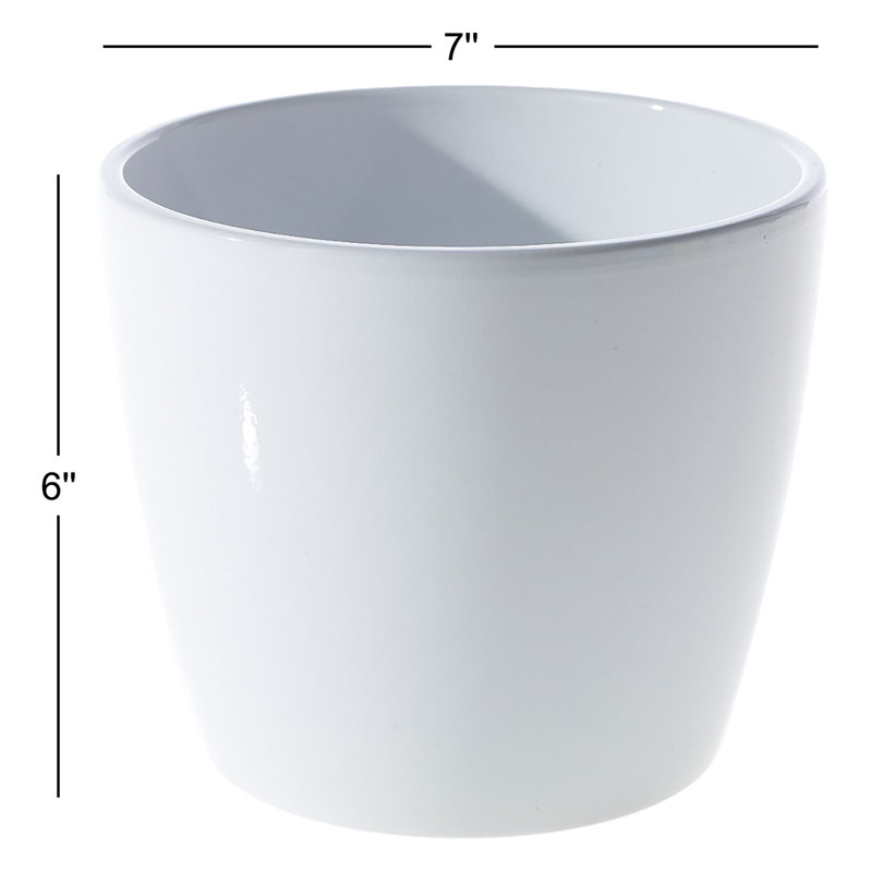Marcie Ceramic Pot Planter, 6" H x 7" W x 7" D