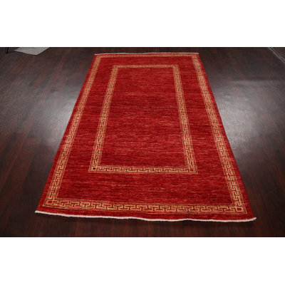 One-of-a-Kind 4'2" X 6'5" New Age Wool Area Rug in Red
