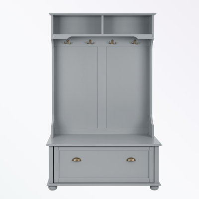 Hall Tree with Bench, Shoe Storage and Coat Hooks