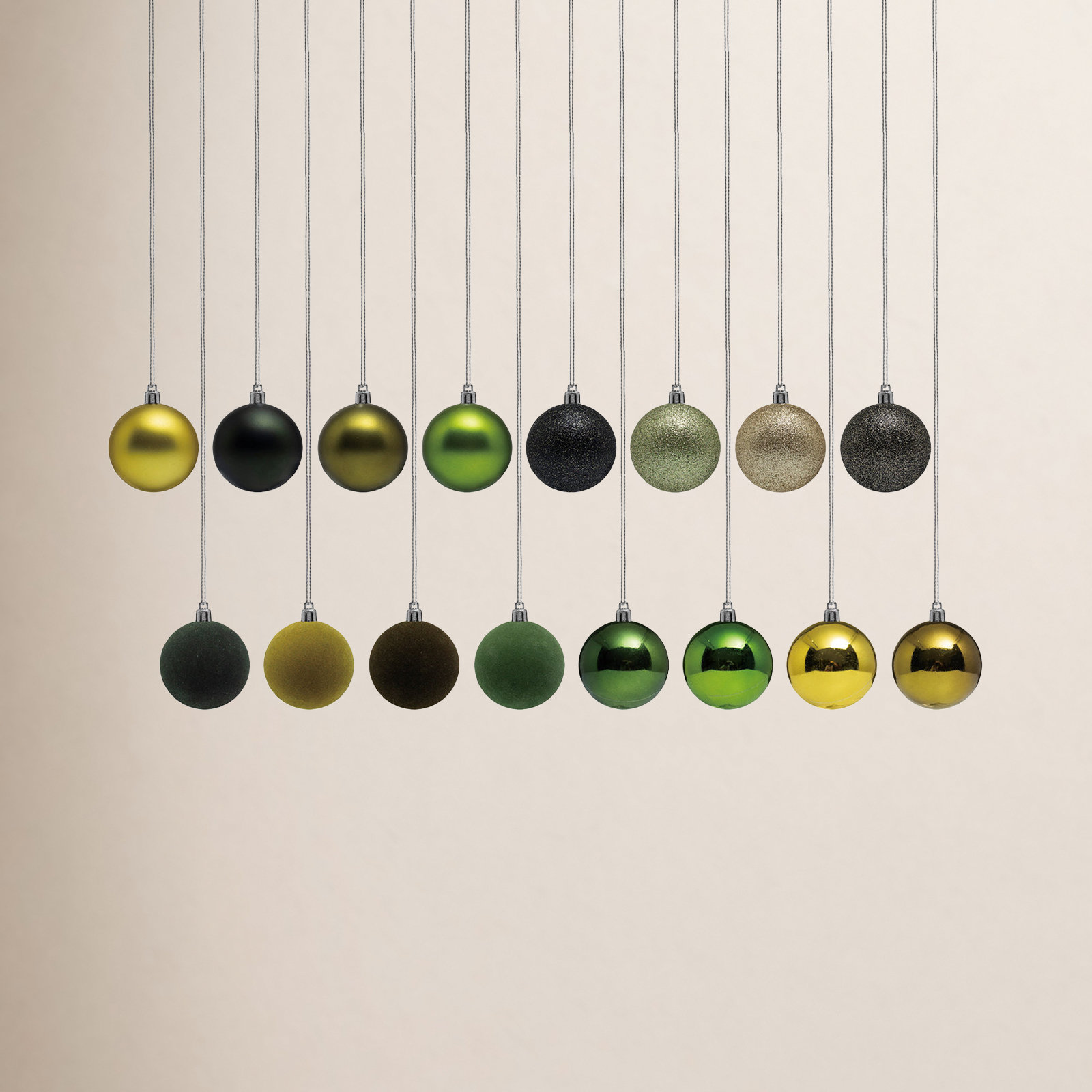 2.5'' Ball Ornament, Black/Gold