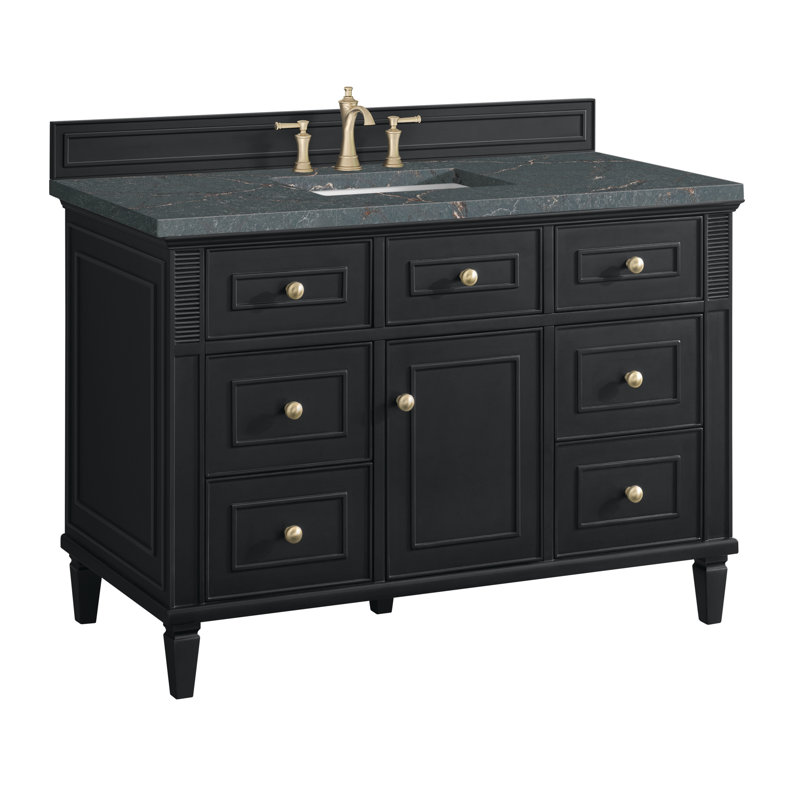 Lorelai 48'' W Single Vanity, Black Onyx, Parisien Bleu