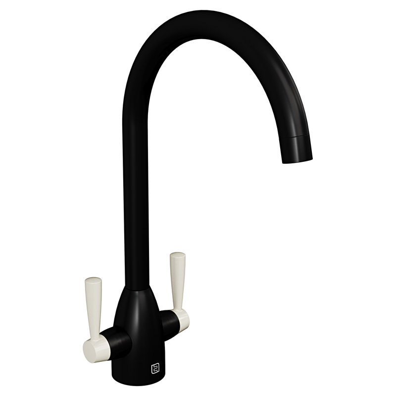 Belfry Kitchen Astoria Kitchen Faucet, Ivory, Black