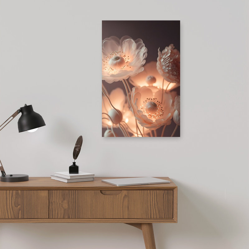 Affiche murale contemporaine et moderne « Fleurs », H 18 po x l 12 po