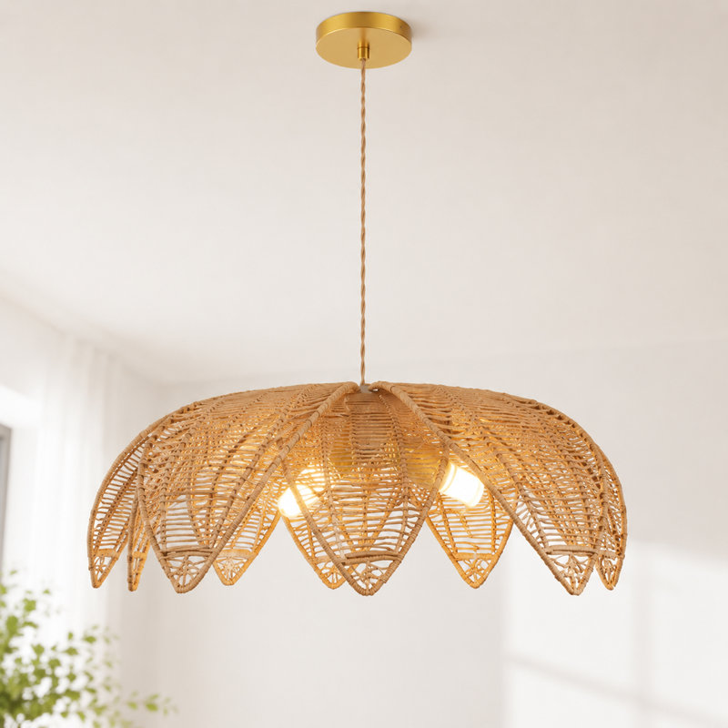 Luminaire suspendu bohémien nénuphar avec cordon de suspension réglable