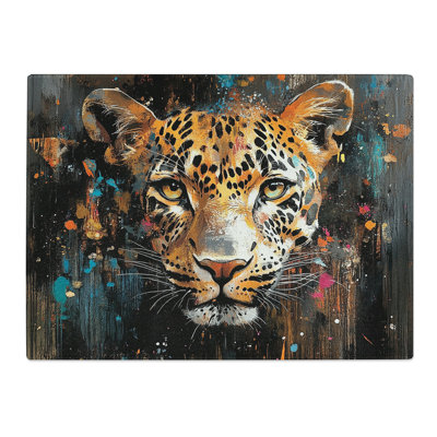 The Leopard  Glass Chopping Board
