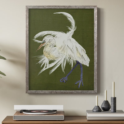 Heron Plumage II, reproduction encadrée - bois massif