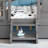 Full Kids Floor Bed with Stairs, Rails and Slats,Full Size Montessori Floor Bed with Bookshelf and 2 Storage Drawers,Easy Assemble Montessori Beds Frame,Gray-251181145-251181156