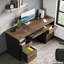 150cm Executive Desk With 2 File&Storage Drawers, Computer Writing Desk With Keyboard Tray For Home Office-1825804559