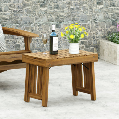 Table d'appoint en bois - plateau à lattes pour un look élégant, pliable, l 21,92 po x P 13,73 po, H 15,69 po, couleur et motif, 21,92 13,73 15,69 po, facile à assembler,