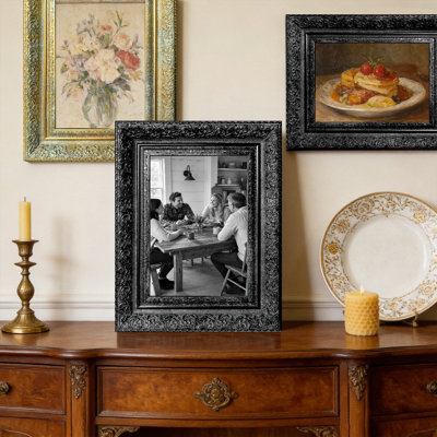 Cadre photo 3 pièces 8 "x 10" noir pour décor de salon