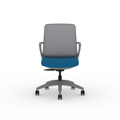 HON Cliq Task Office Chair, Weight-Activated Control, Fixed Arms, Titanium Frame, Peacock