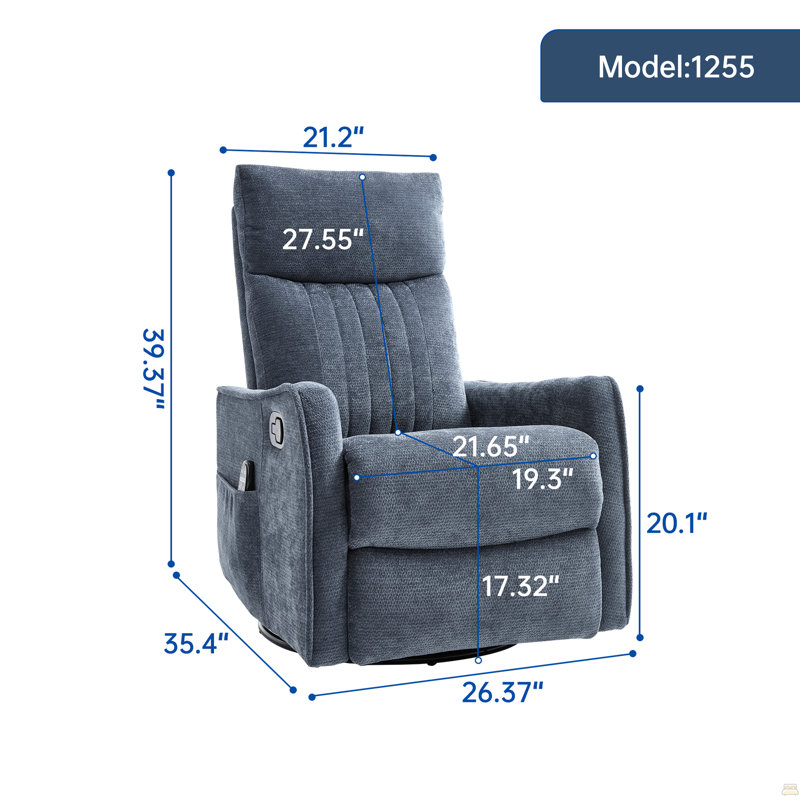 Fauteuil inclinable manuel Blue Massage, Bleu
