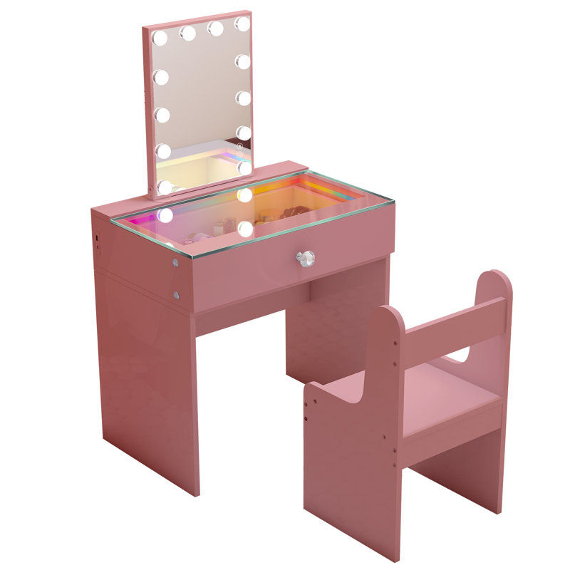 Coiffeuse Amieleigh, Rose