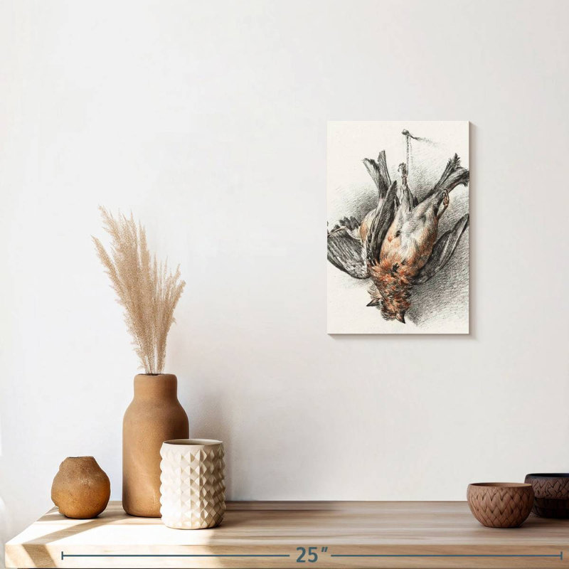 Deux oiseaux morts - 1823, 12" H x 8" W