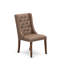 L'ensemble de table de cuisine 9 pièces comprend une table de petit-déjeuner et 8 chaises parsons en tissu de lin brun avec dossier capitonné - finition noyer antique.-411458040-411457988-424612560