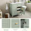 Meuble-lavabo 30 po avec lavabo en céramique, tiroir rabattable-40349529
