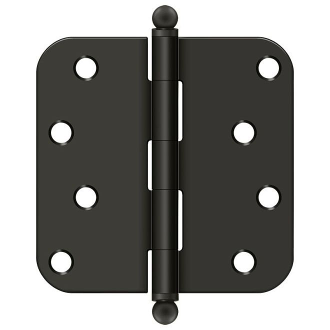 Charnière à rayon 4 po x 4 po x 5/8 po Deltana S44R510B-BT, avec embouts sphériques en bronze huilé, Bronze huilé