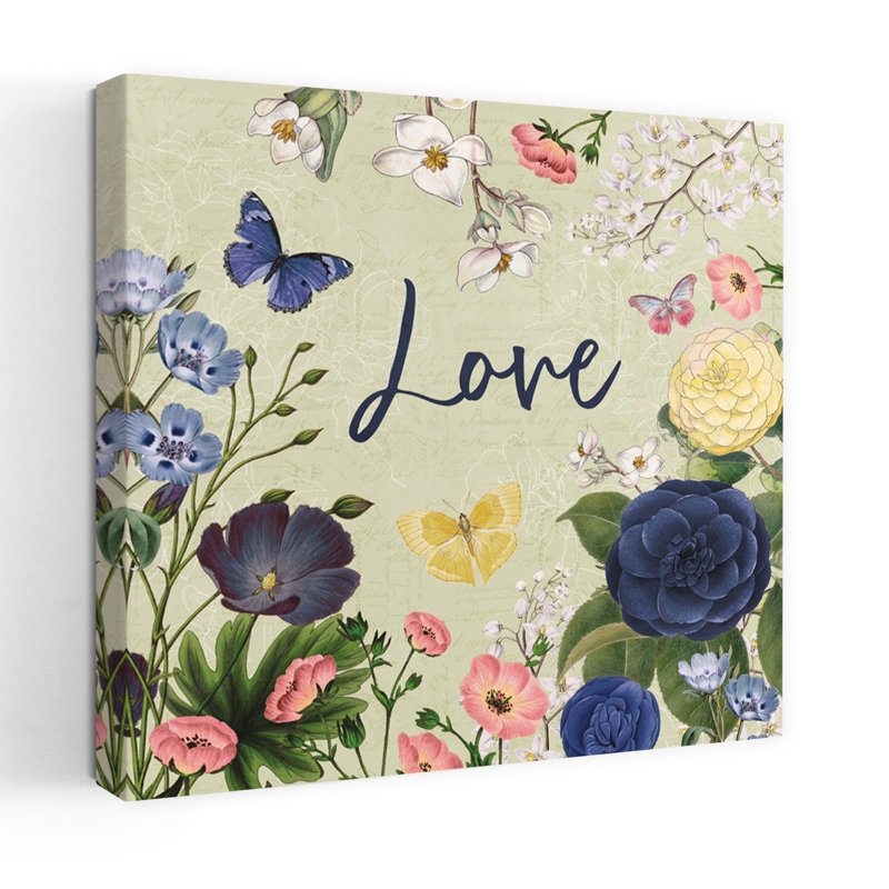 Jardin indigo V, art floral, H 18 po x l 18 po