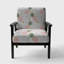 Aashika - Ananas sur feuilles tropicales - Fauteuil rembourré Mid-Century
