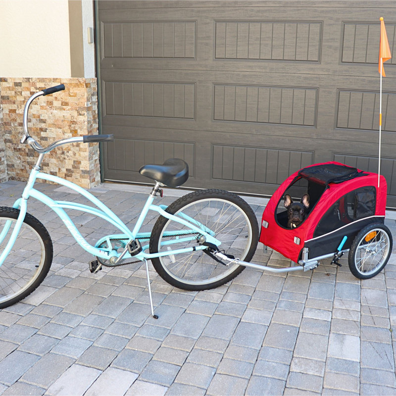Large Red and Black Foldable Dog Bike Stroller