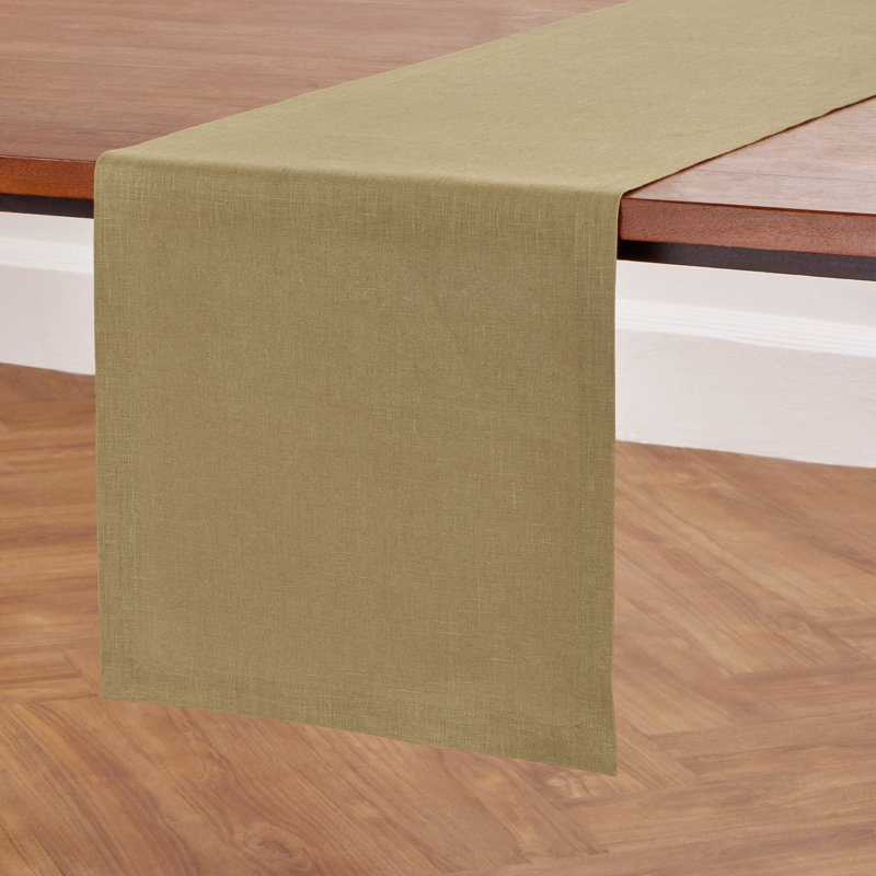 Diana - 100% Pure Linen Table Runner, 108" x 14", Kelp
