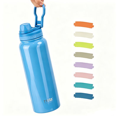 TYESO Stainless Steel Light Weight Sports Bottle With Handle, 40 OZ