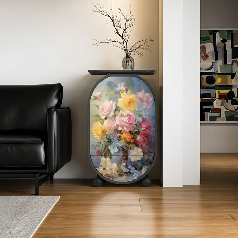 Armoire française en bois massif à 4 tiroirs pour le salon