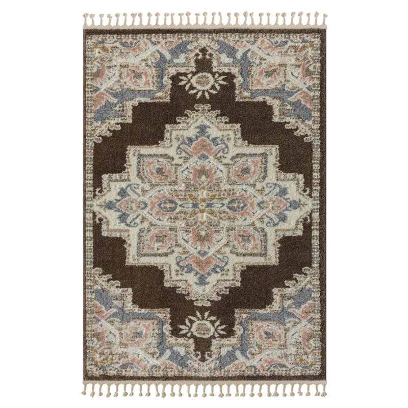 Tapis à motif médaillon Southwestern, Rectangle 6 pi x 9 pi