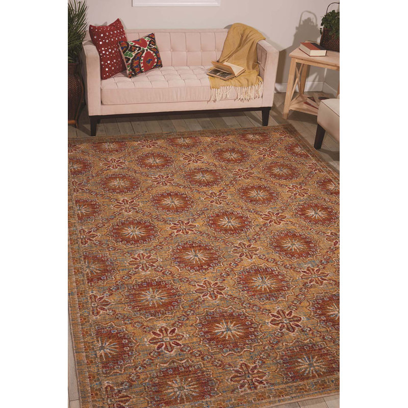 Crimson Red Wool and Synthetic Rectangular Area Rug