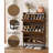 Narrow Hidden Shoe Storage Cabinet With Metal Legs, 2 Flip Drawers, Slim Shoe Organizer For Entryway, Hallway, Living Room, Walnut-485147498-485147496