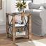 Table de chevet haute Eidelweiss avec 2 ports USB, 2 prises de courant et 2 tablettes de rangement