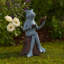 Statuette décorative de grenouille en forme de grenouille pendant la pause-café - Décoration de jardin pour les amateurs de livres - Sculpture décorative extérieure - 33 cm, vert et bronze