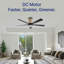 Ventilateur de plafond intérieur / extérieur à DEL 52 po avec lumière verticale et télécommande Kasper Kasper-1139818546-1139818545